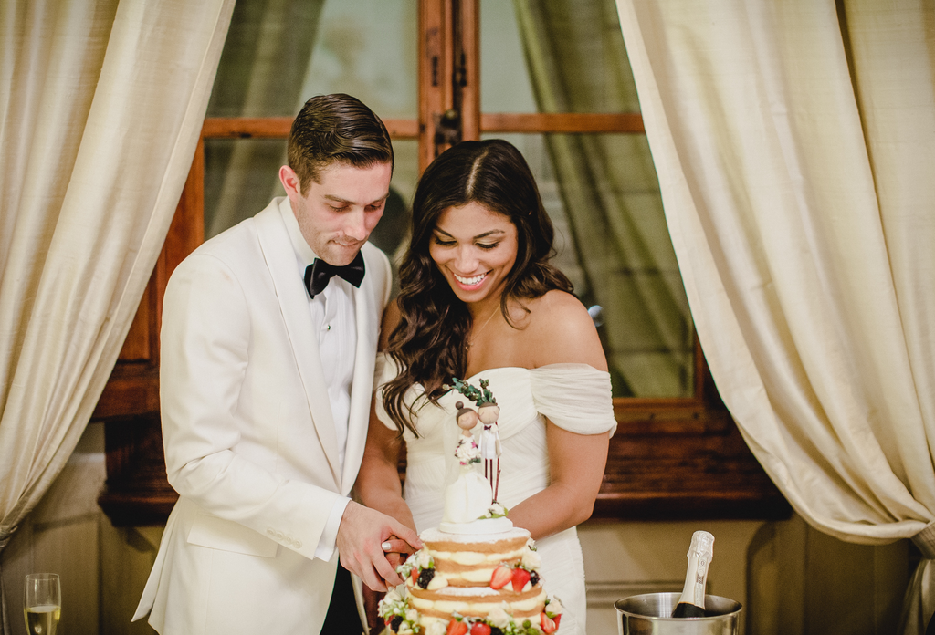 Cake Cutting Bride and Groom